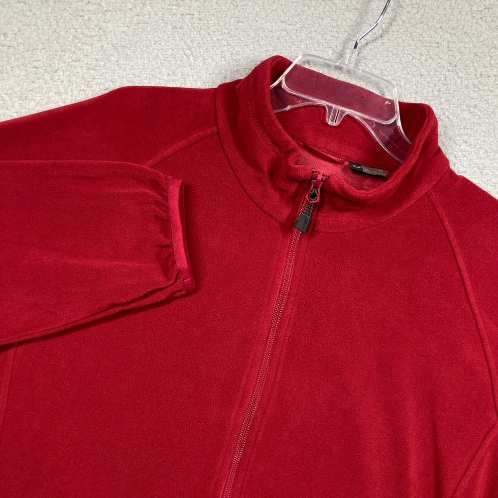 North End Fleece Jacket Mens Large Red Full Zip Mock Neck Raglan‎